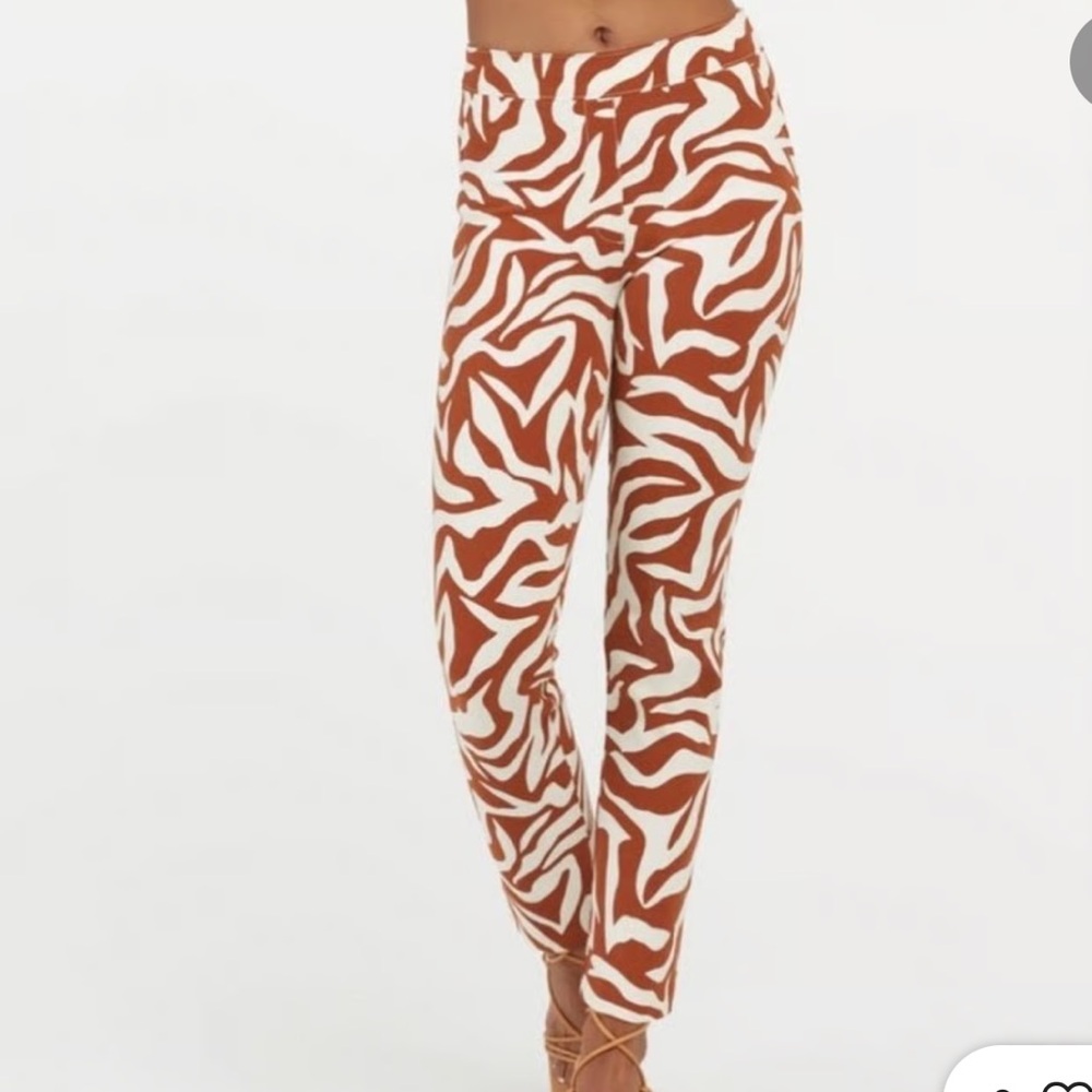 Spanx On-The-Go Printed Ankle Slim Straight in Clay Zebra